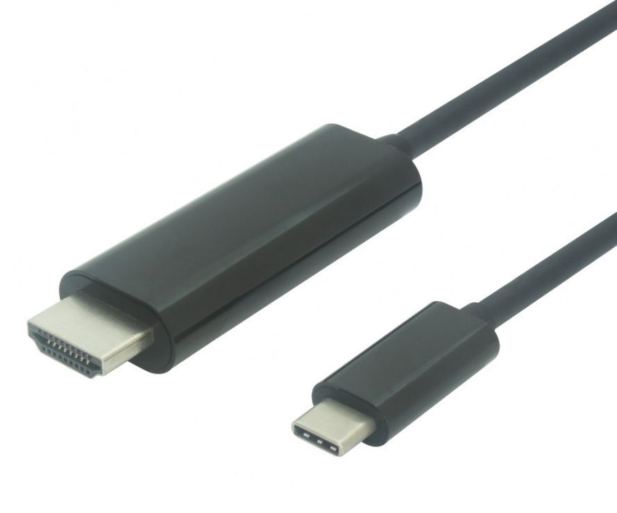 Cablu adaptor USB 3.1 tip C la HDMI 4K 1.8m negru, KU31HDMI03 conectica.ro imagine noua tecomm.ro